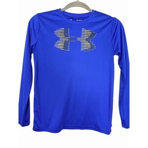 Under Armour Youth Medium Boys UA Big Logo Long Sleeve Tee T-Shirt Blue